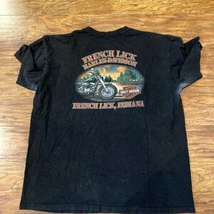 Harley Davidson Biker French Lick Black Short Sleeve Tee, Mens Large